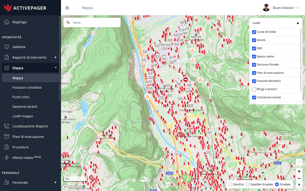 Map with all visible layers
